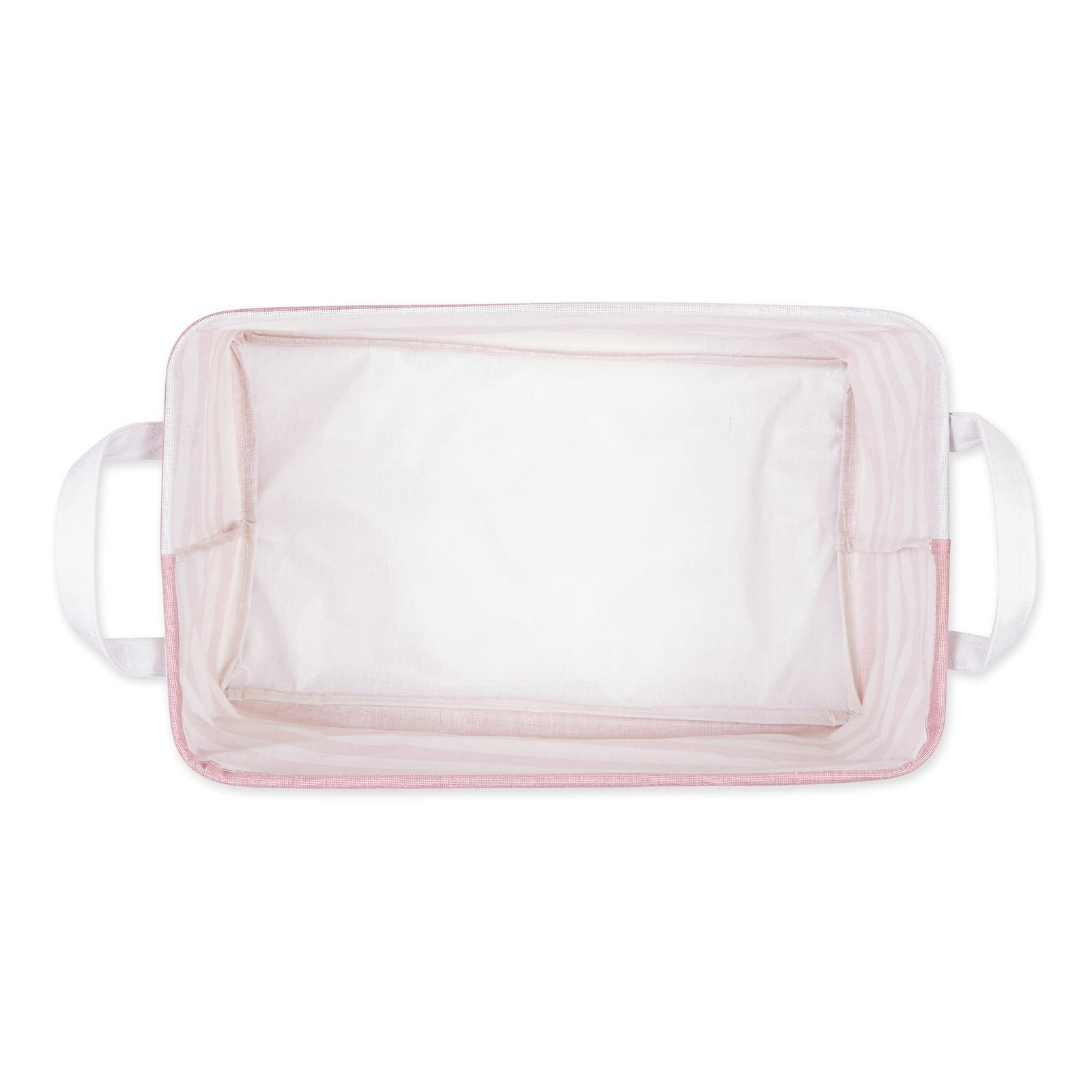 SET/2 DII Collapsible Bin, Cotton/Polyester, 10.5×17.5 x 10″H, Rose Stripe