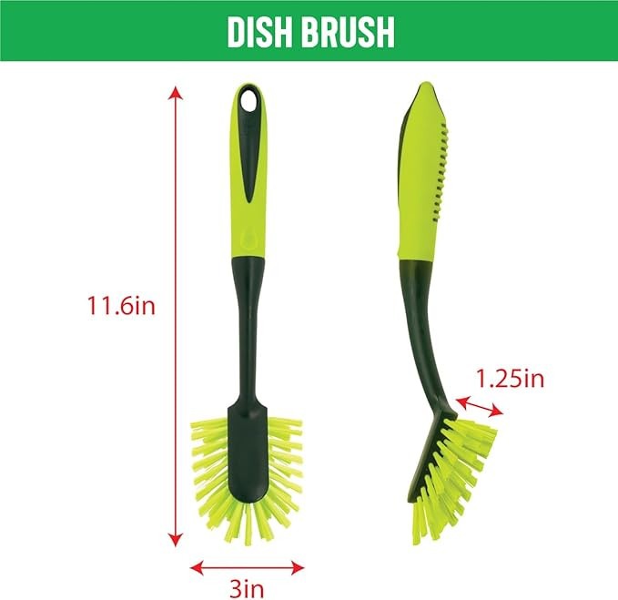 5Pcs Scrub Brush Set Long Handle Cleaning Brushes with Bristles and Comfort Grip