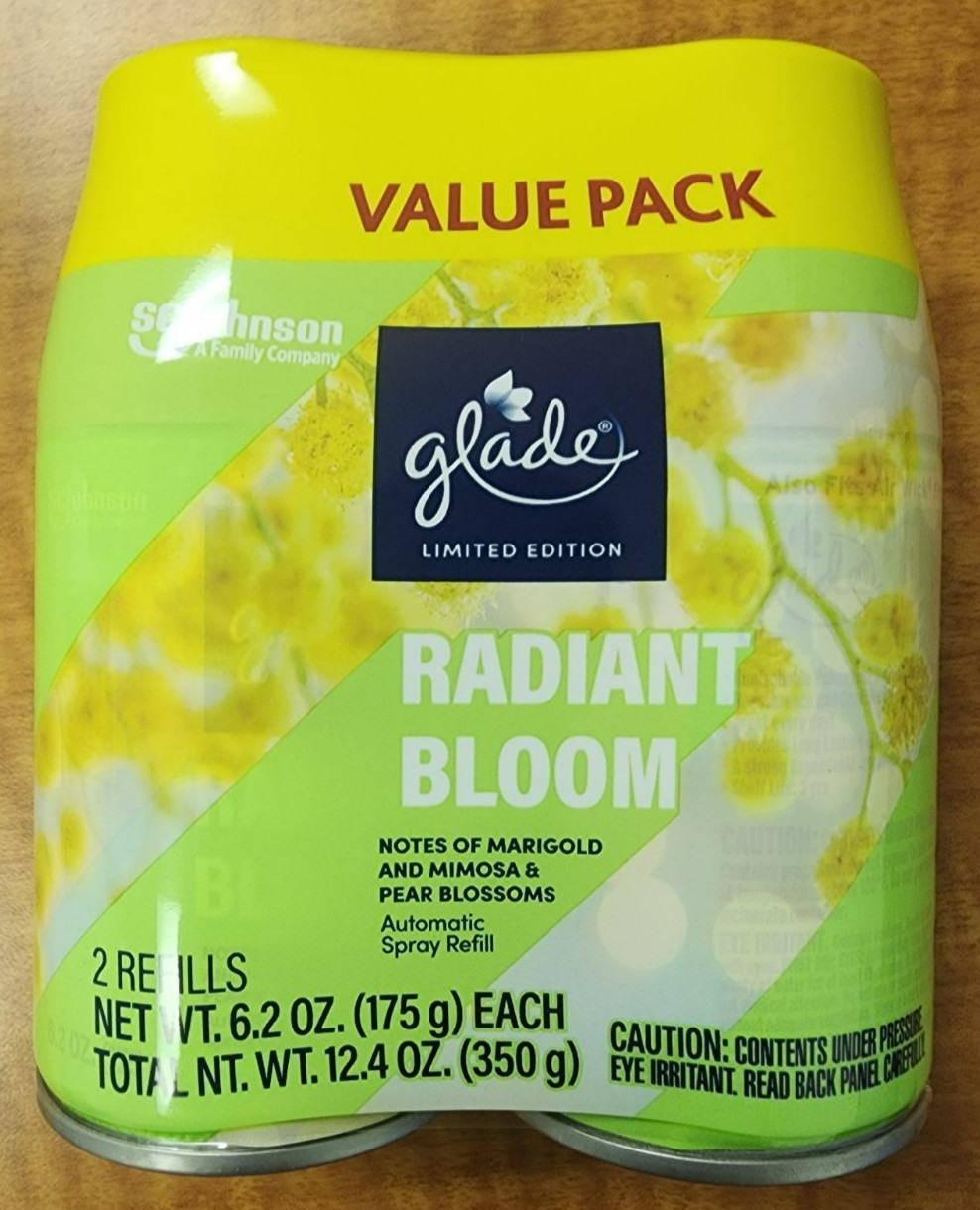 Glade Automatic Spray Air Freshener, Radiant Bloom, 12.4 oz, Pack of 6 Refills