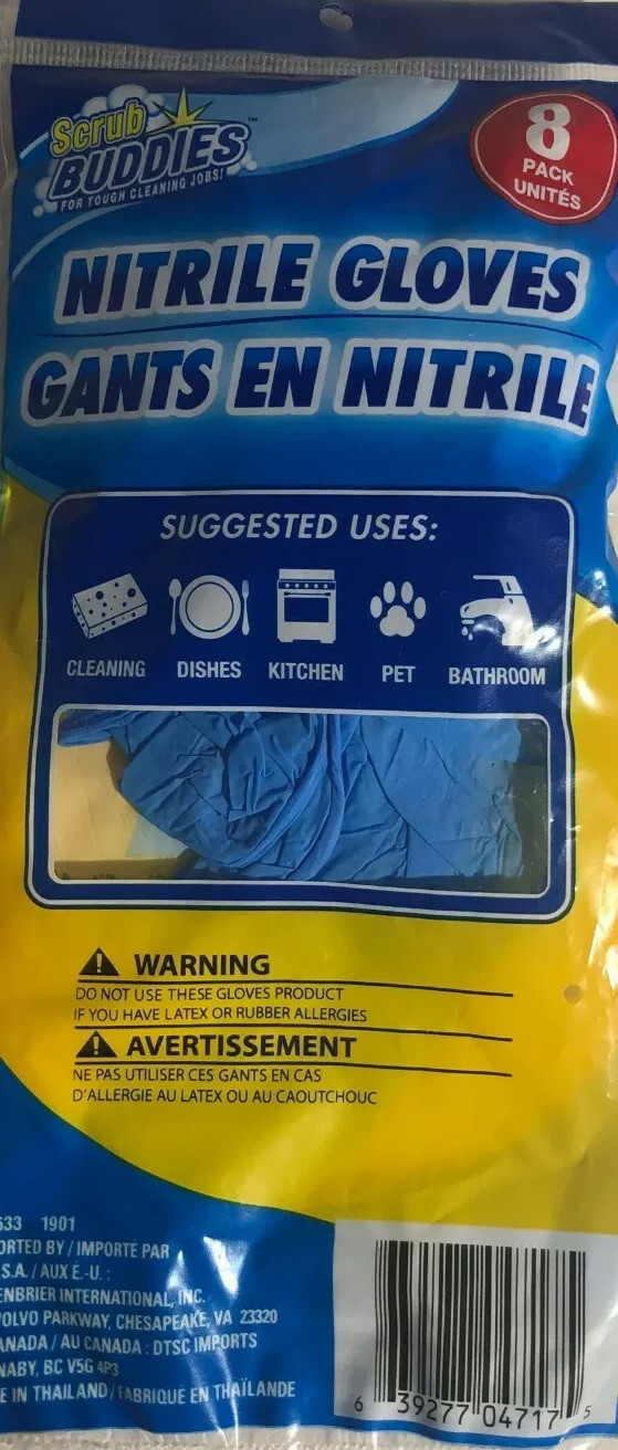 Scrub Buddies Nitrile Multipurpose Gloves 1 ea 8 pack New Ship24HR Limited Avail
