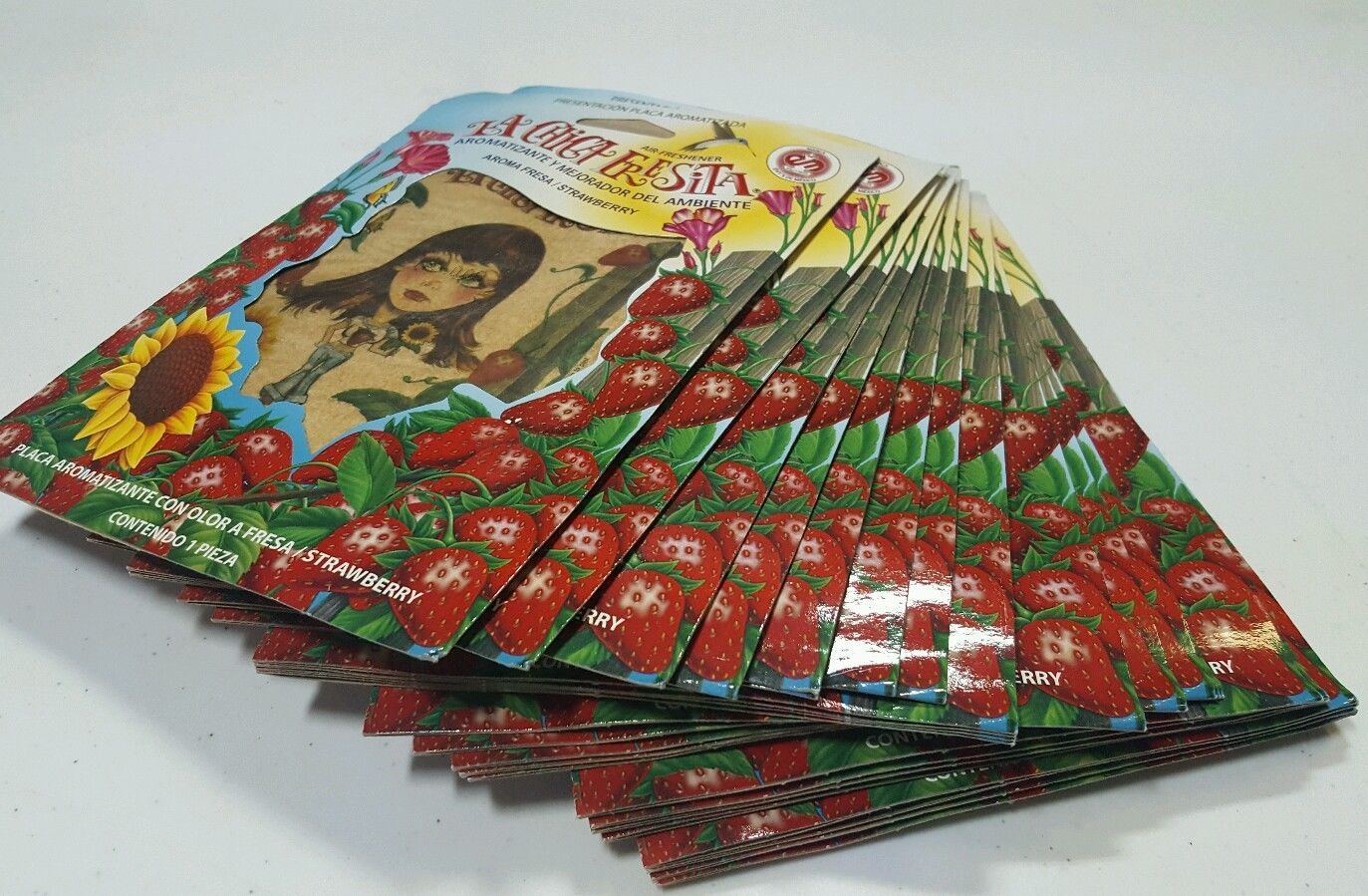 50x LA CHICA FRESITA Strawberry Car Air Fresheners Fresa Aromatizante