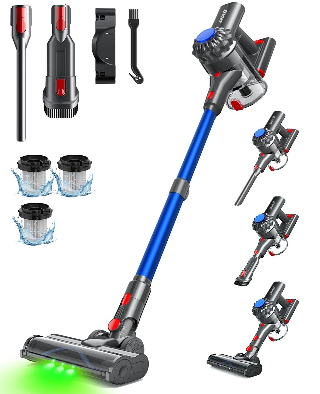 Cordless Vacuum Cleaner, 450W 40KPA Vacuum Cleaners for Home, 45Mins Lightweight