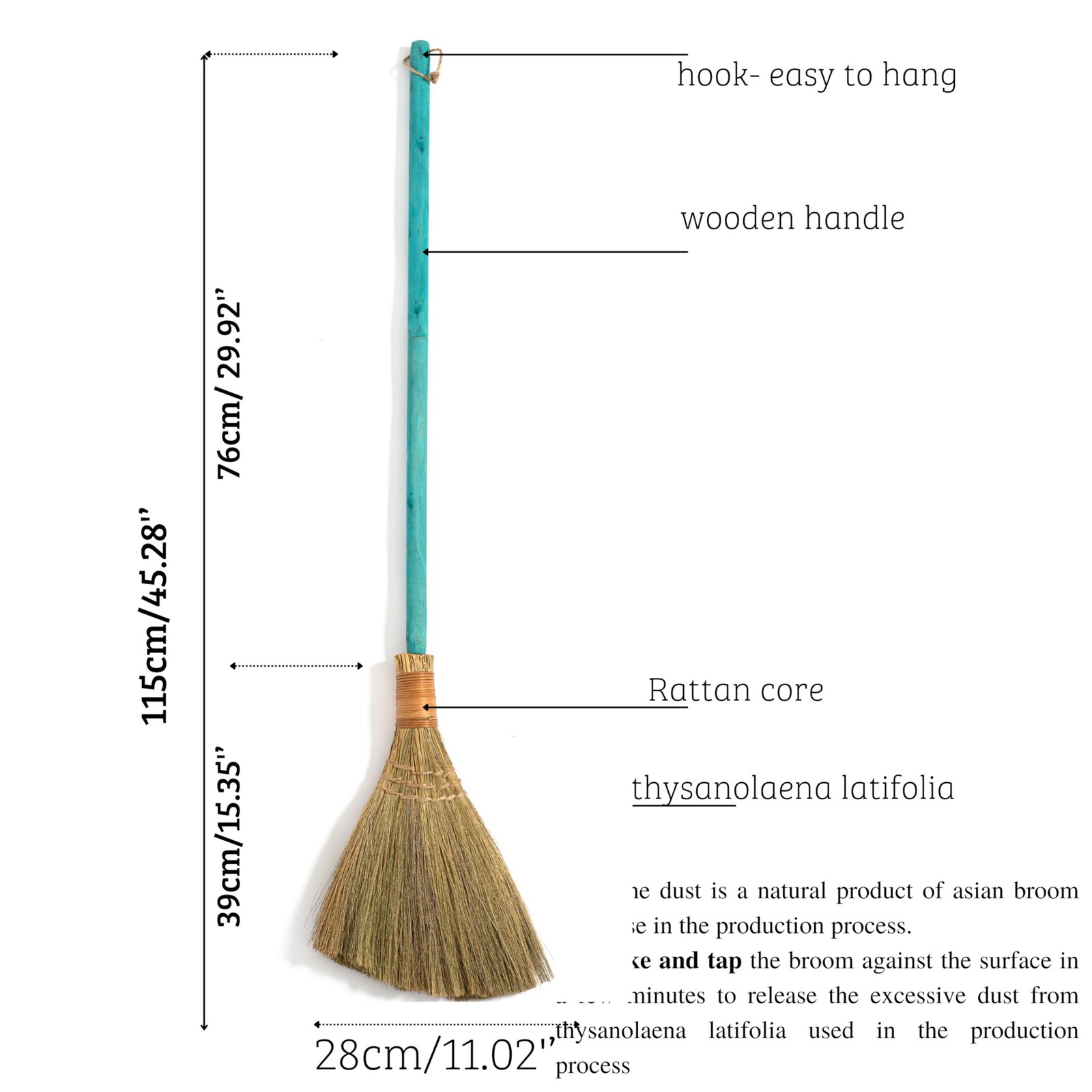 TTS For Home – Vietnamese Straw Soft Broom – Sweeping with Green