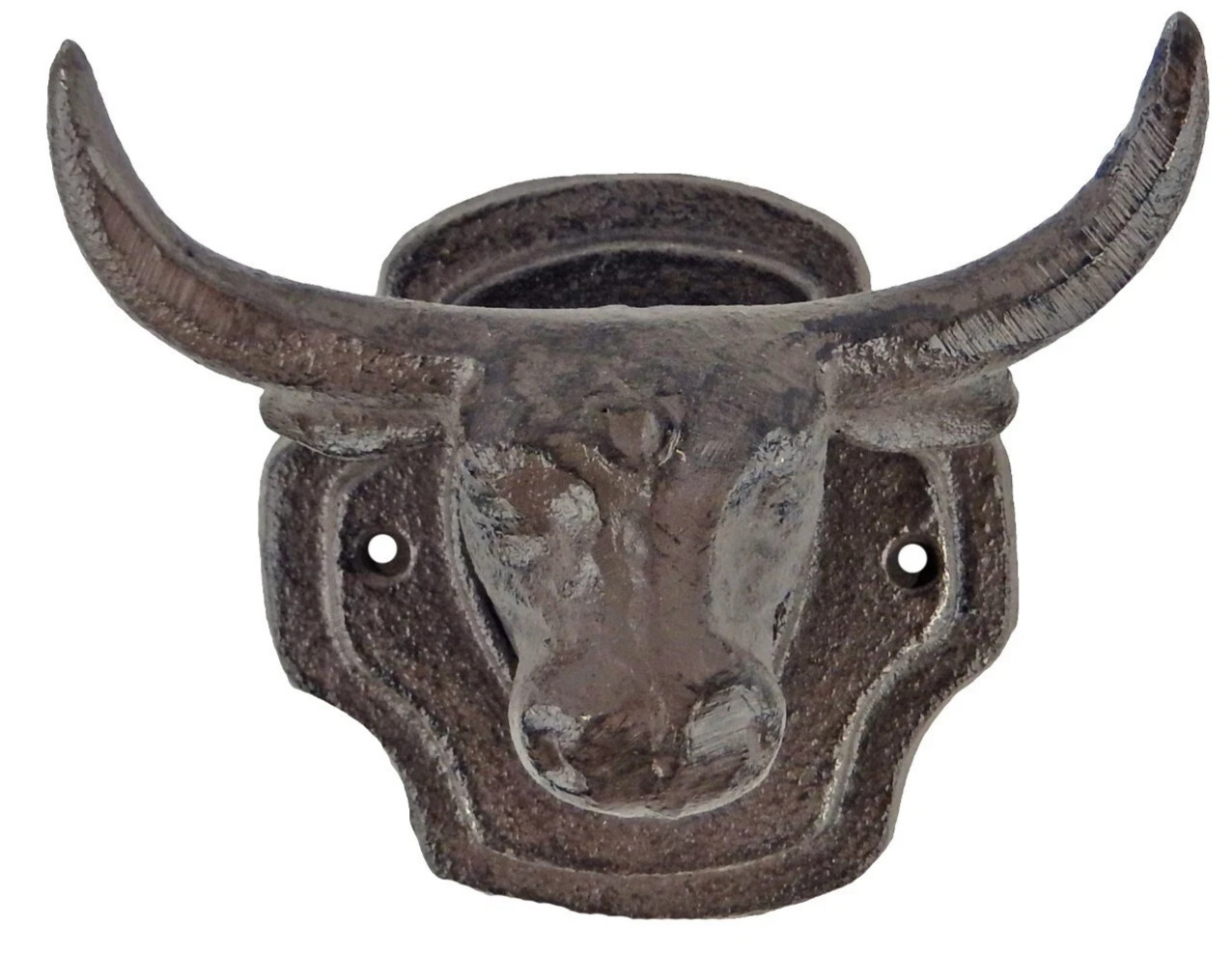 Longhorn Steer Wall Hook 5.5 Inches Bull Head Western Decor Heavy Metal Iron