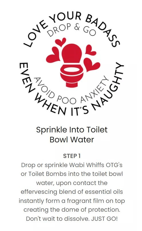 Wabi Whiffs Toilet Bombs Bathroom Deodorizer Fizzing Love Bombs 60 Ct