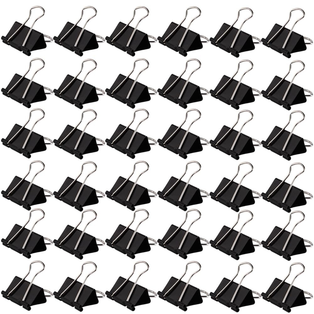 Binder Clips 100 Pack 0.75inch, 19mm Mini Black Office Paper Small,