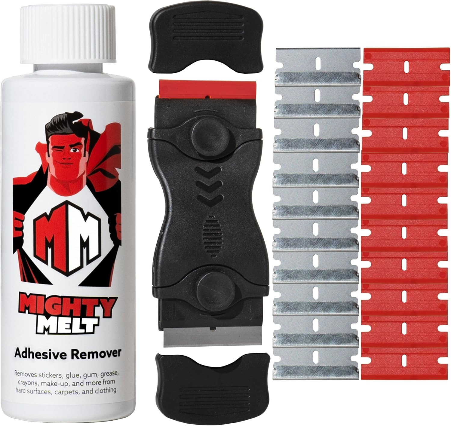 Adhesive Remover Kit – 125ml Adhesive Remover and Multi-Surface Plastic Scraper