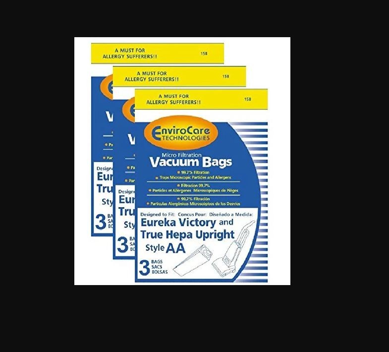 Eureka Victory & True HEPA Upright AA Vacuum Bags Microfiltration 9 Pack