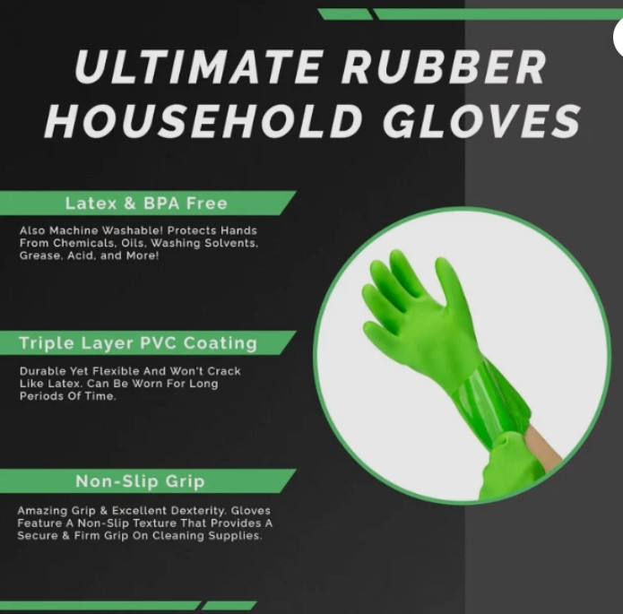 TRUE BLUES Small Lime Green Cleaning Gloves, 1 EA