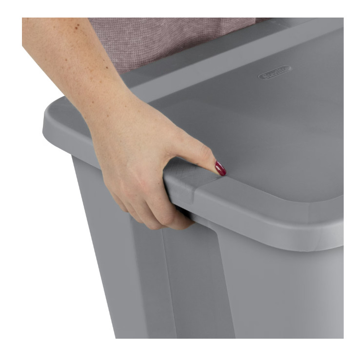 2 Pack 18 Gallon Storage Bins Plastic Container w Lid Gray Stackable Tote