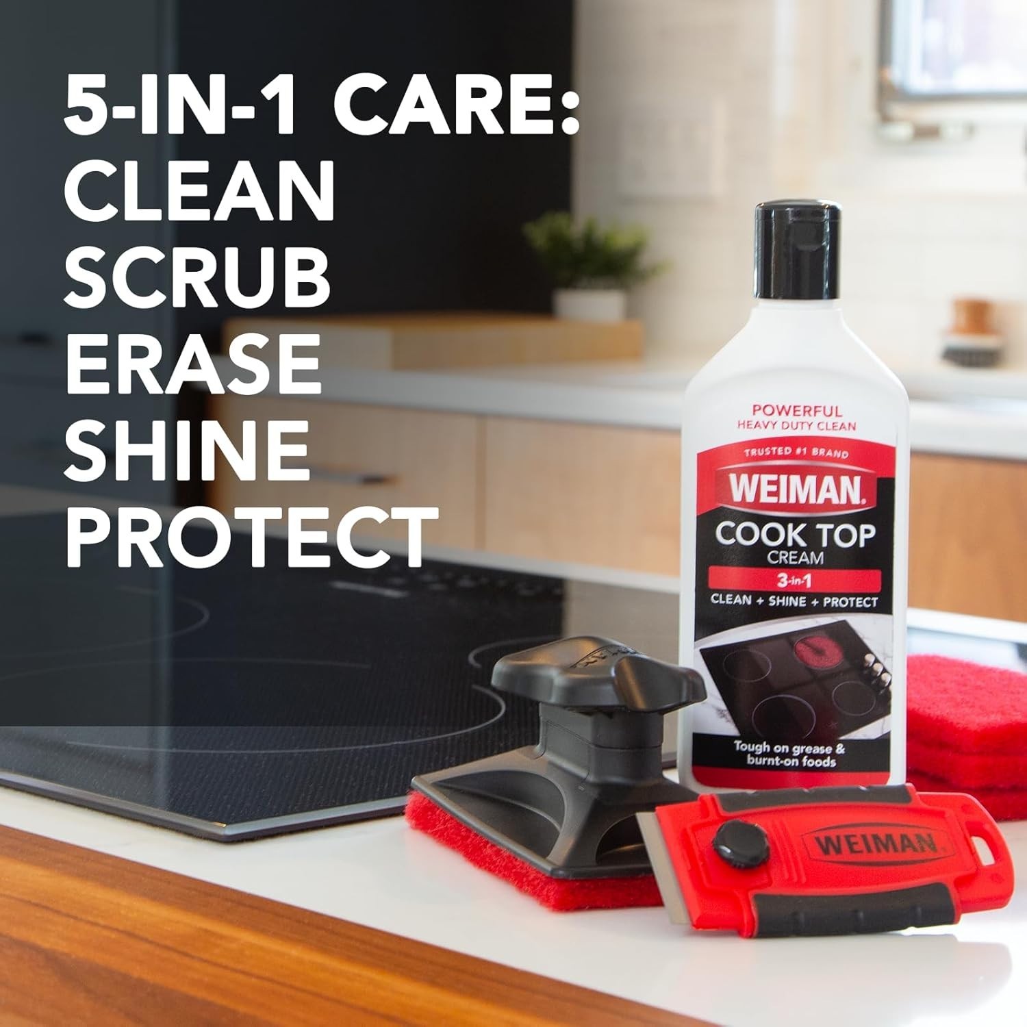 Stainless Cooktop Cleaner Cream Kit – 10 Oz for Gas, Electric & Induction Ranges