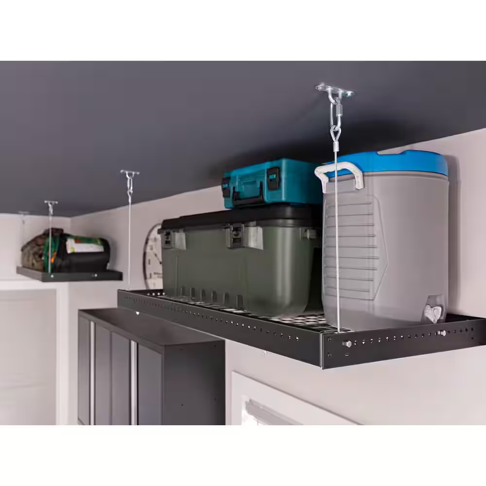 Pro Series 2Ft. X 8Ft. Wall Mounted Steel Shelf 2.0 in Black