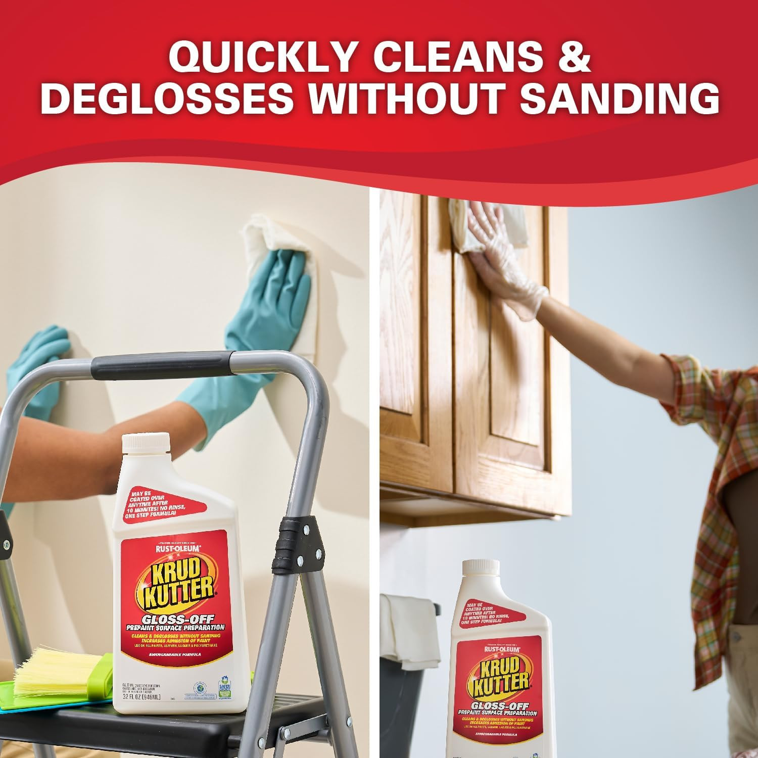 32 oz Gloss-Off Prepaint Surface Preparation Cleaner, No Sanding Liquid Deglosse