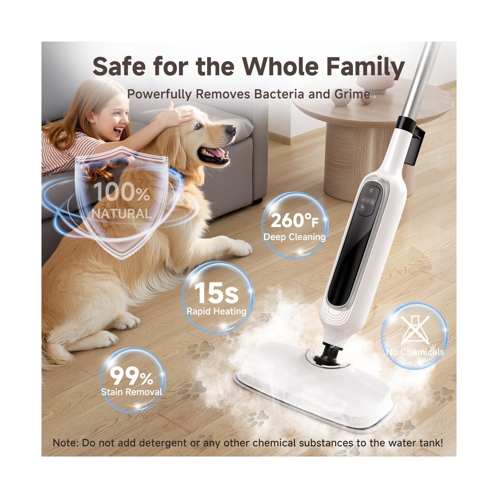12-in-1 Steam Mop, Detachable Handheld Steam Cleaner for Home, 23FT Cord, 3 S…