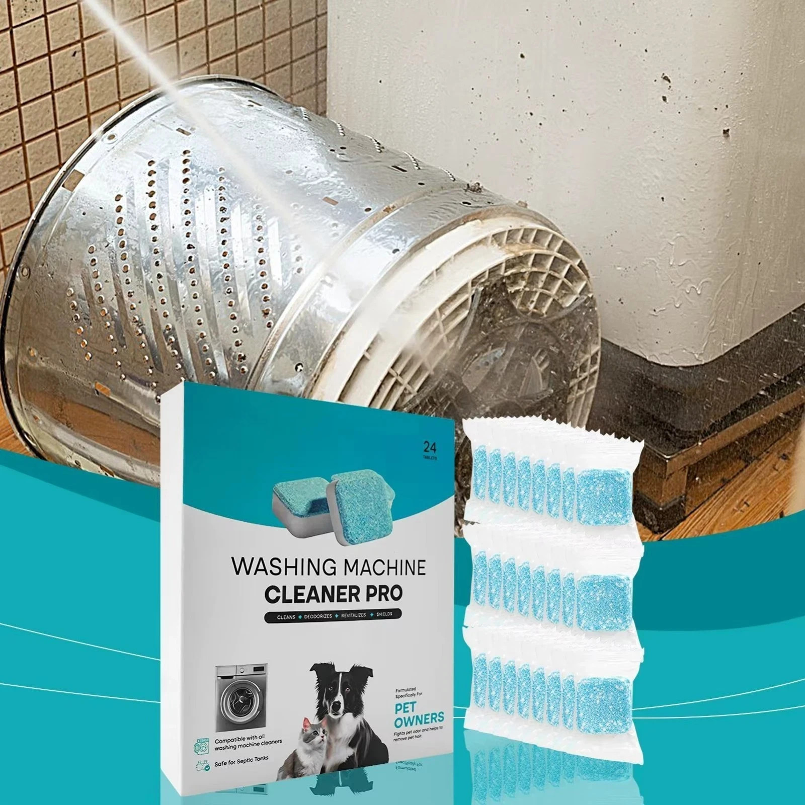 Uproot Clean Washing Machine Cleaner Tablets – 24 Pack