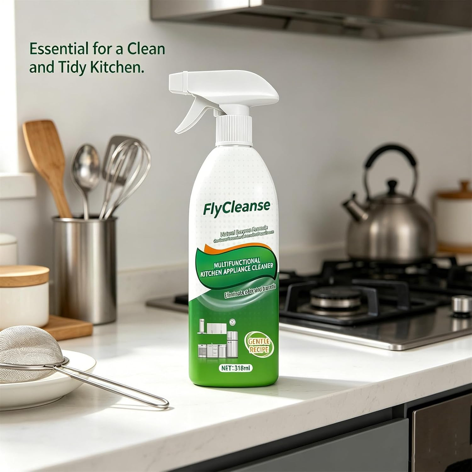 Heavy Duty Oil Stain Remover, Multi-Purpose Kitchen Cleaner for Cooktop, Grease,