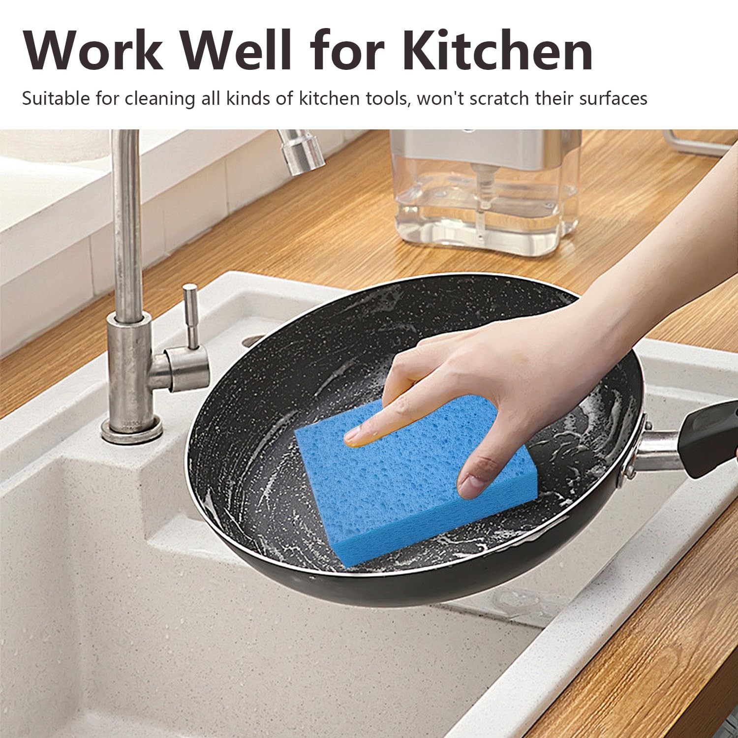 Cleaning and Washing Sponge, 3 Pack Large Extra Thick Heavy Duty Sponge