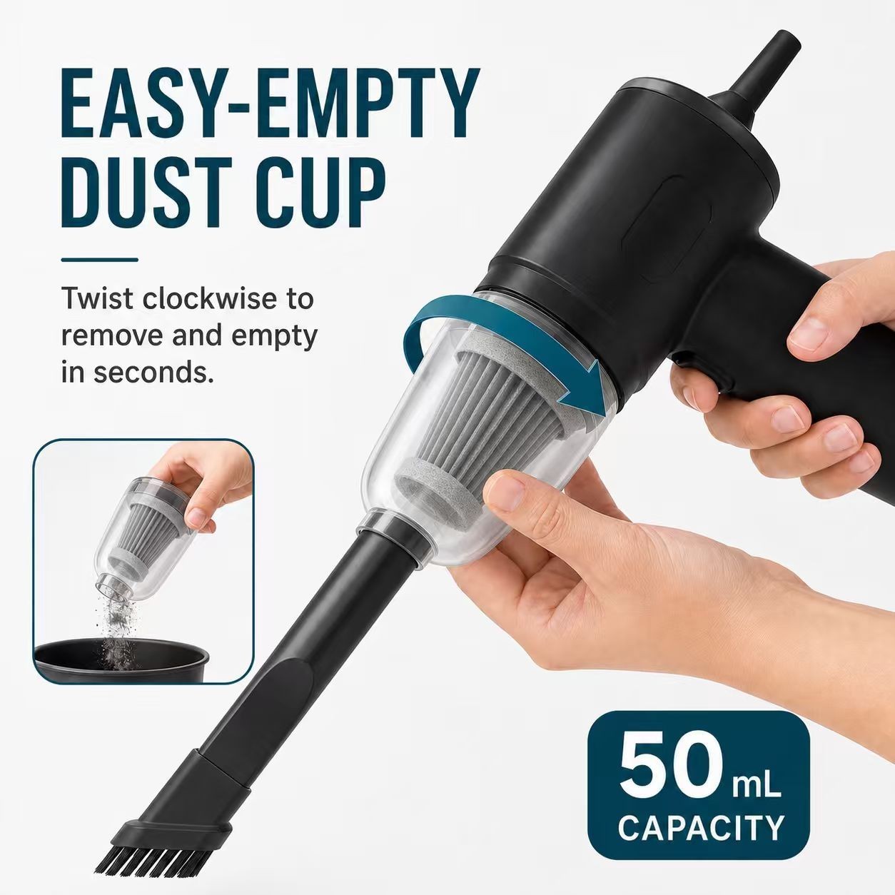 US Stock 3 in 1 Handheld Vacuum Cleaner Portable Car Home Mini Vacuum