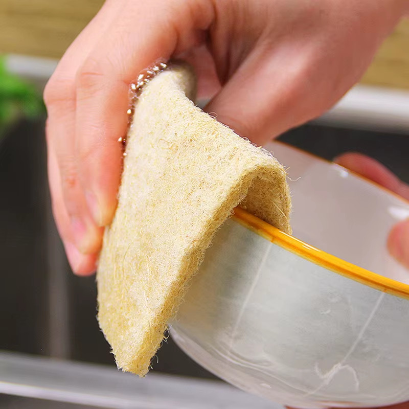 5/10/20PCS Sisal Microfiber Sponge Eco-Friendly Natural Fiber Sponges Kitchen Di