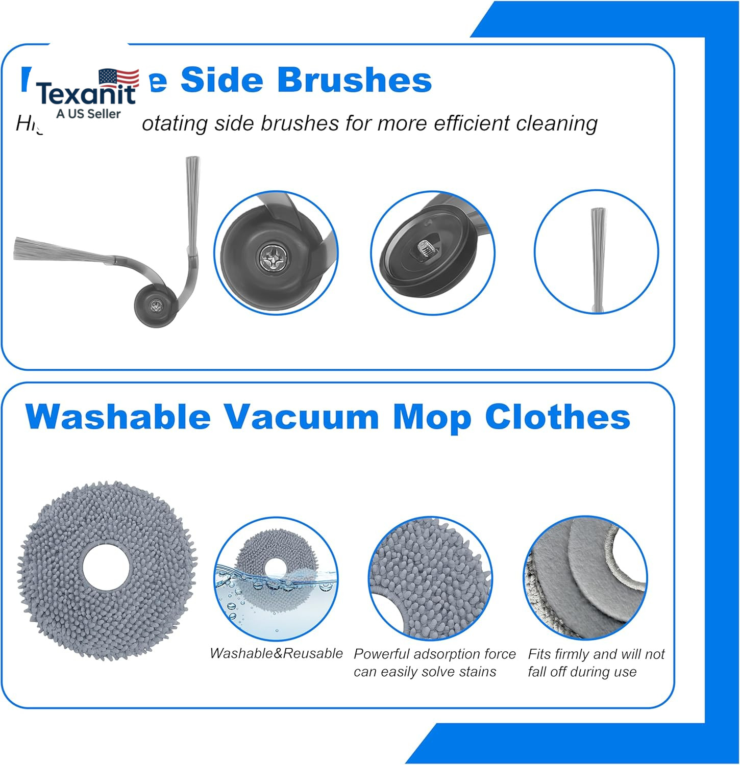 28Pcs QV35A Accessories Replacement Kit for Roborock QV35A/QV35S,QR798/QR598 Rob