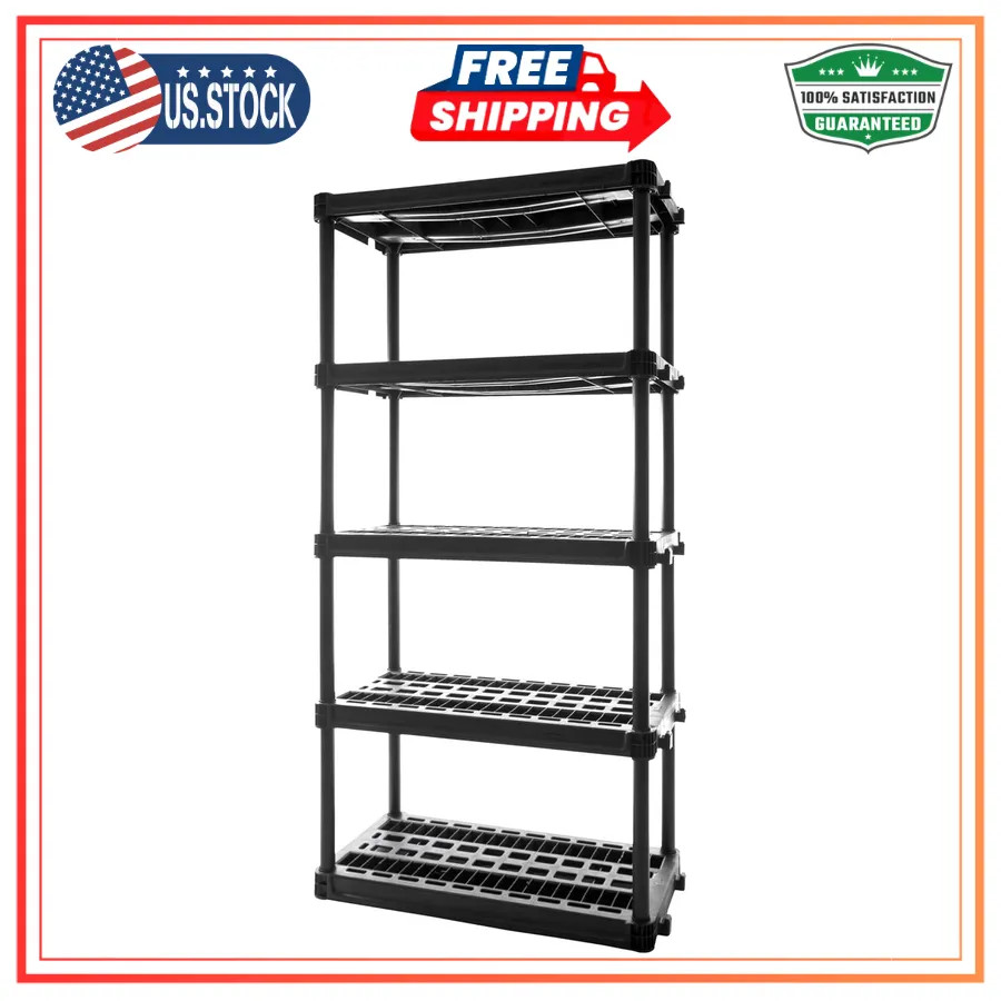 Plano 4-Tier Plastic Storage Shelving Unit 48in x 23in x 14in 200lb Capacity