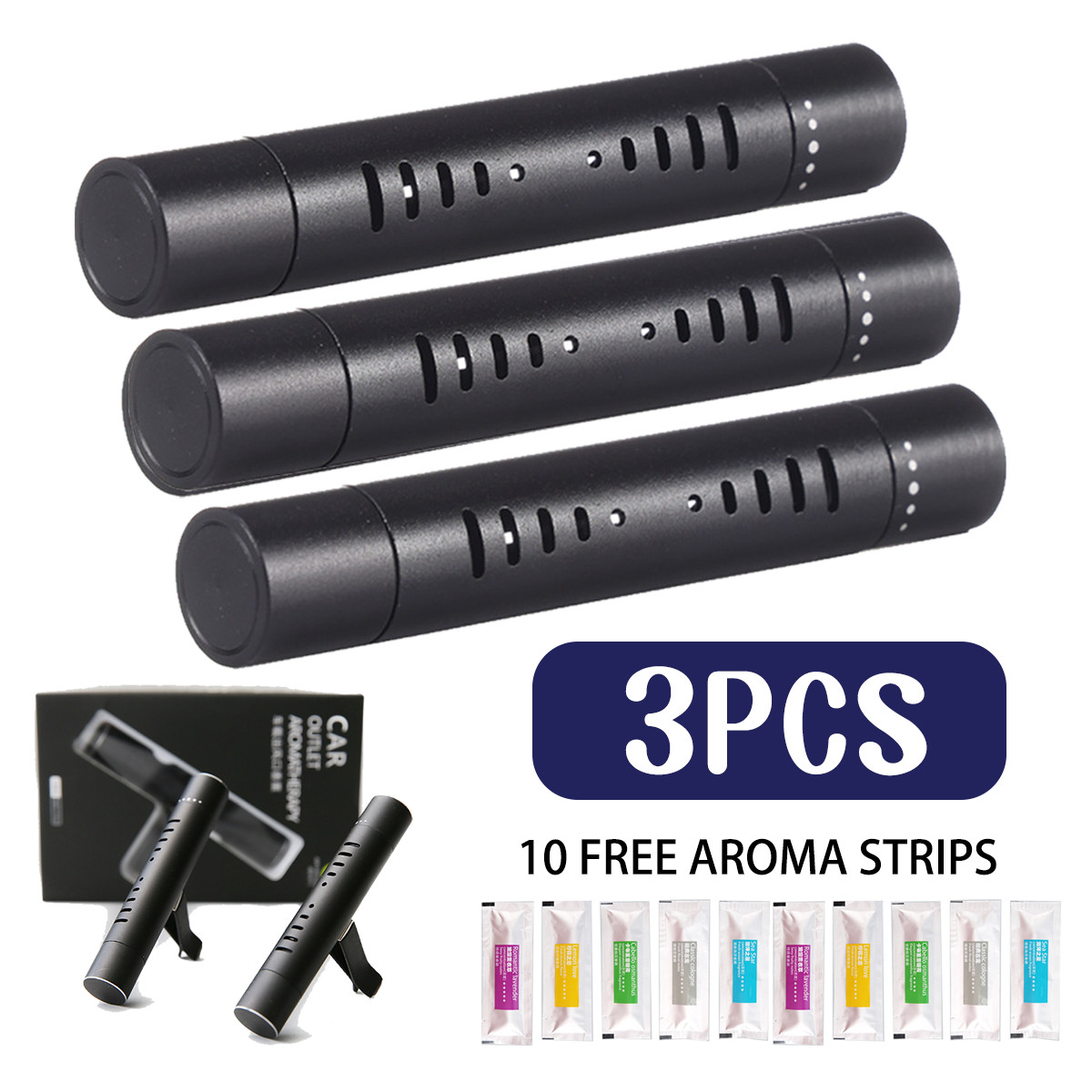 Car Air Freshener Strips 4 Colors, Long Lasting Vent Clip Accessories