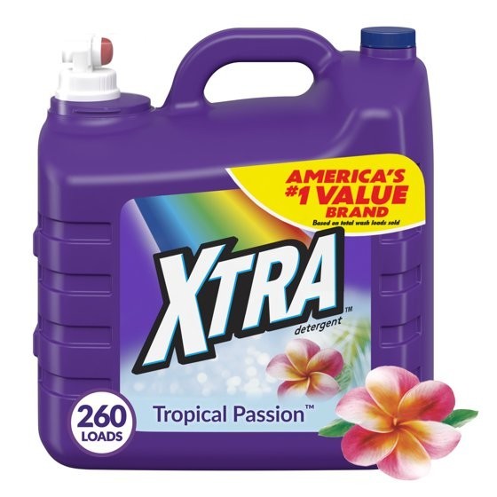 4 pack – Xtra Tropical Passion, 260 Loads Liquid Laundry Detergent, 312 fl oz