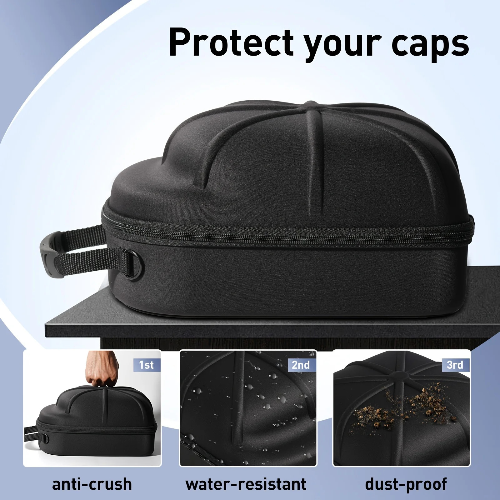 1pc Baseball Hat Travel Bag – EVA Hard Shell Cap Carrier & Organizer