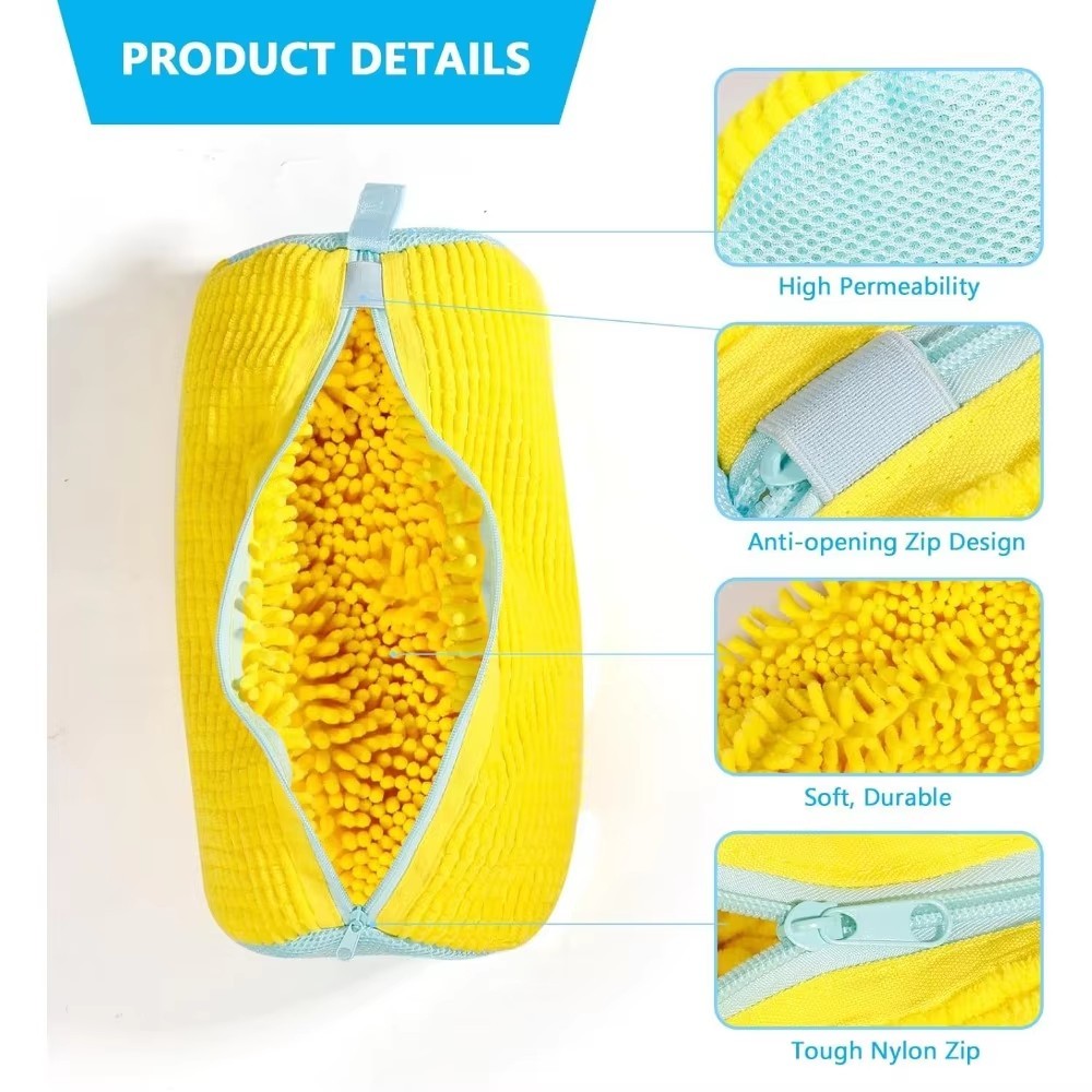Shoe Washing Machine Bag 39x19cm Chenille Sneaker Laundry Wash Protector