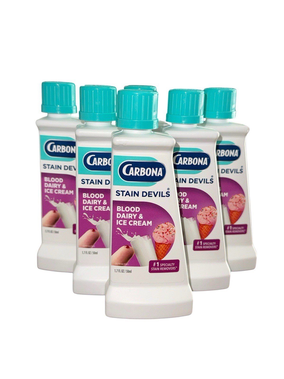 Carbona Stain Devils Stain Remover for Blood, Dairy & Ice Cream 6 Bottles! New