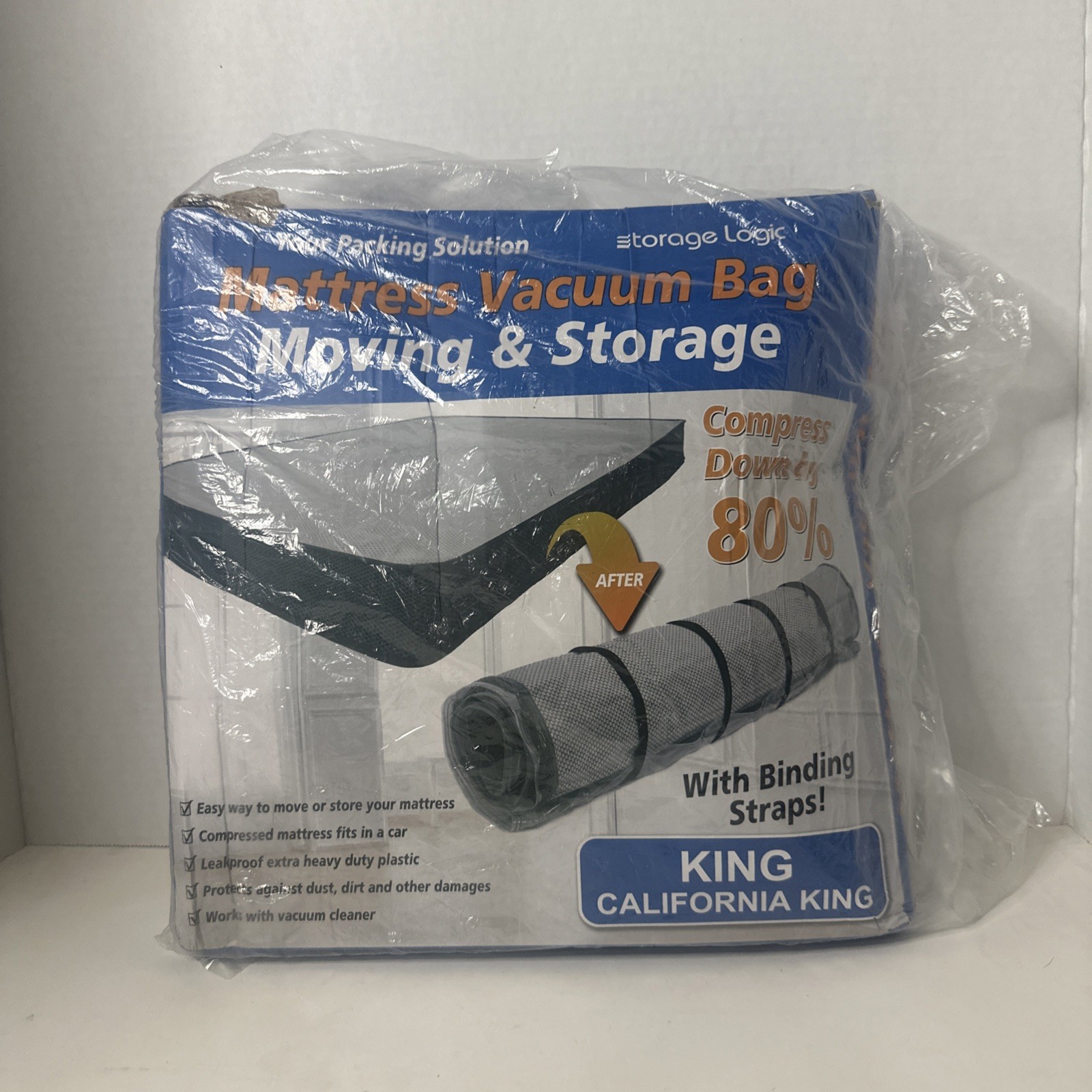 King/Cal-King Foam Mattress Vacuum Bag for Moving, Storage, Vacuum Seal Mattress
