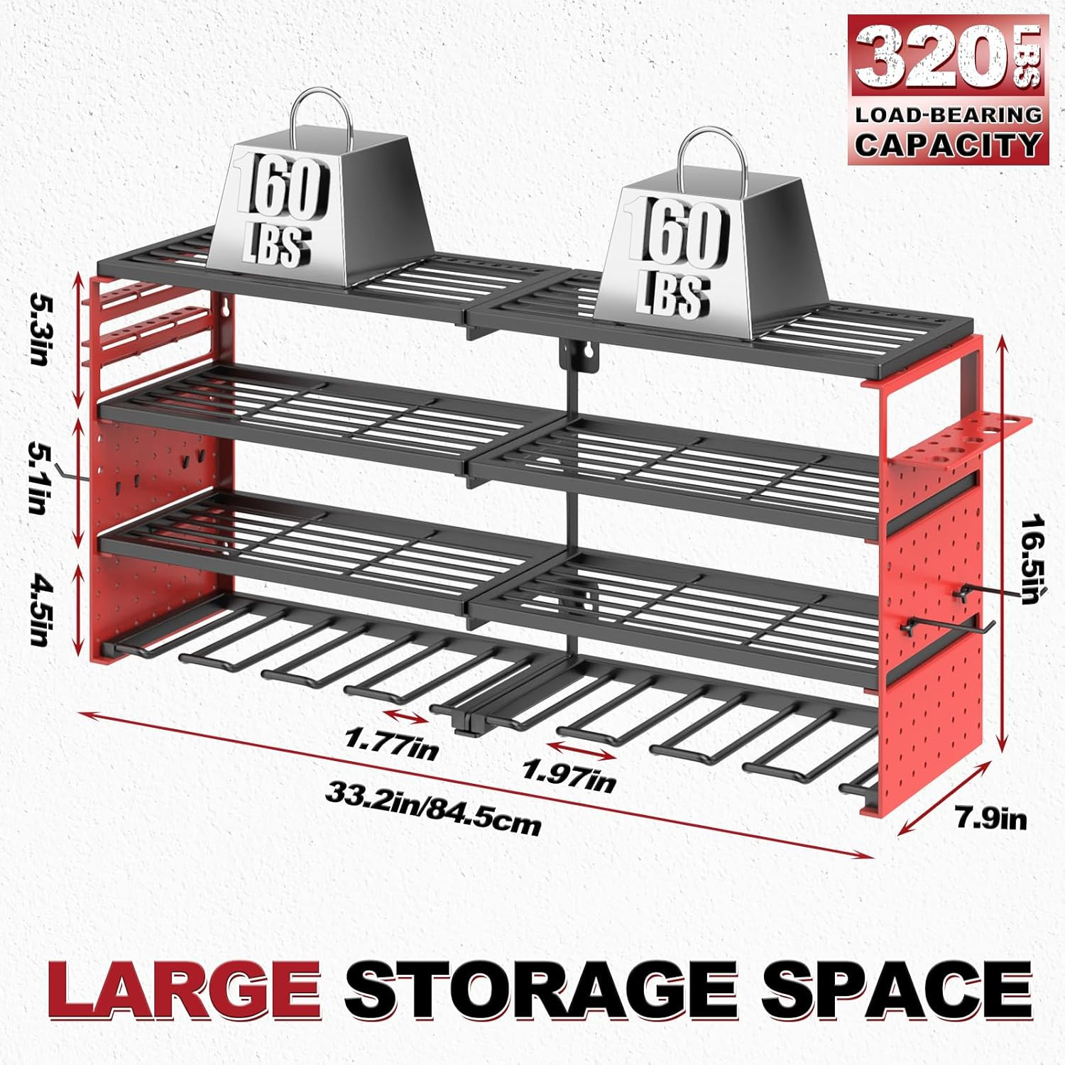 Power Tool Organizer Wall Mount, Cordless Drill Hanger Storage Rack 8 Drill Hold