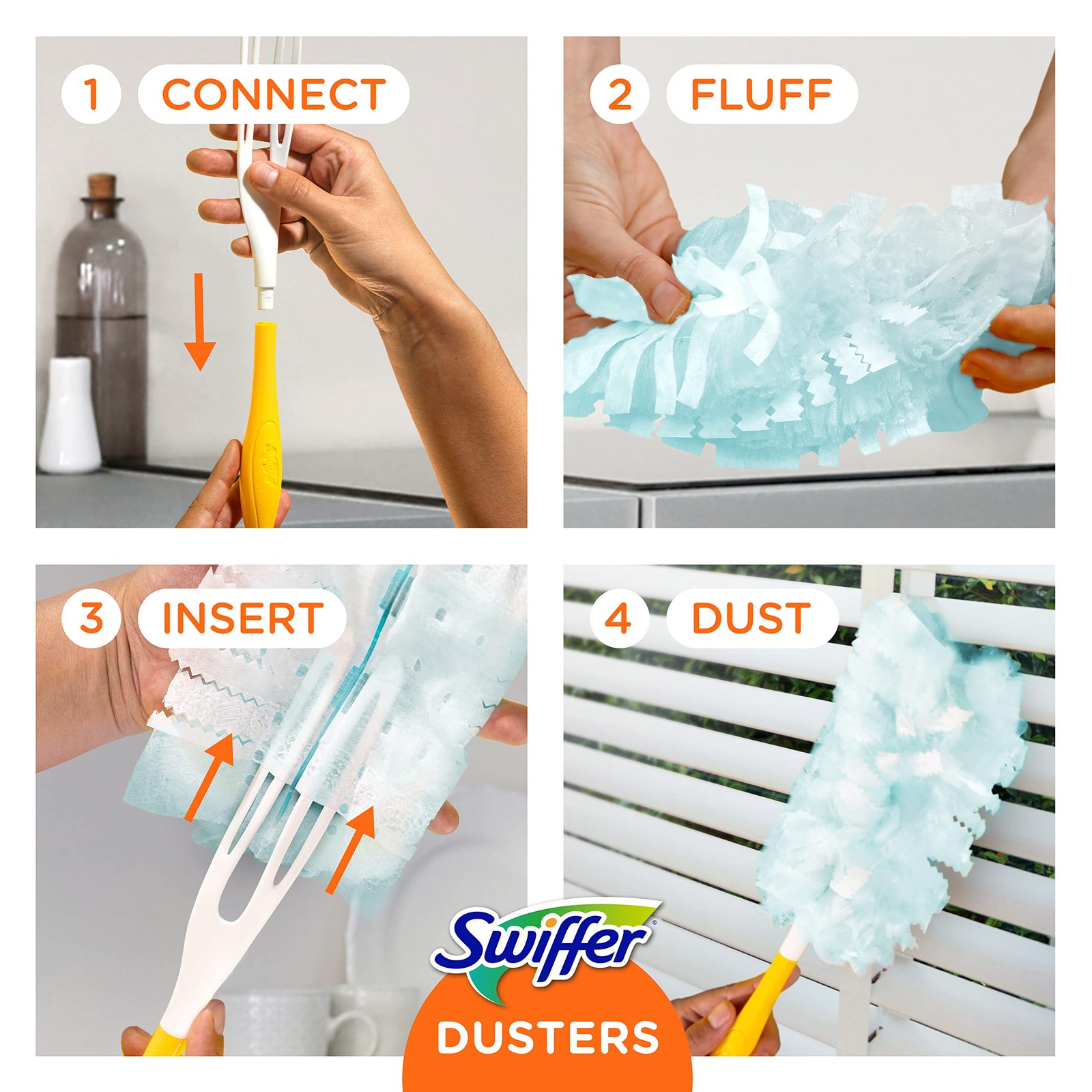 Swiffer Dusters Starter Kit, Kit Includes 1 Handle and 5 6 Piece Set, Yellow