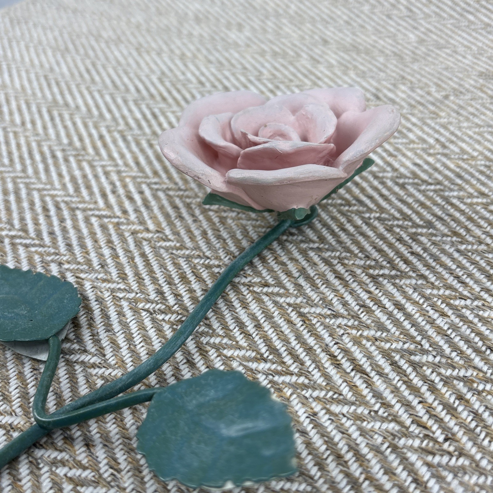 Pink Enameled Rose Wall Hook Shabby Chic French Country Cottagecore 8′