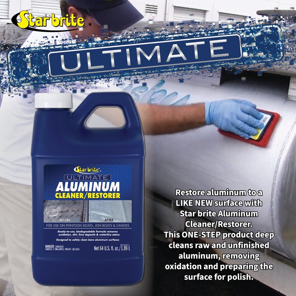 Star Brite Aluminum Cleaner – for Pontoons, Canoes & Unpainted Aluminum 64 oz
