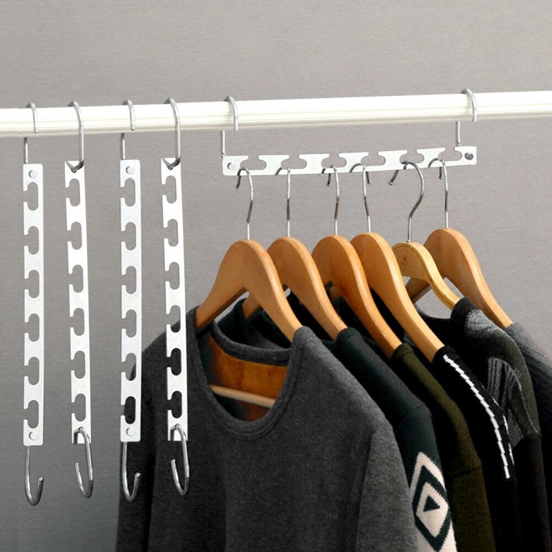 6 Pack Space Saving Clothes Hangers Metal Closet Organizer Hooks