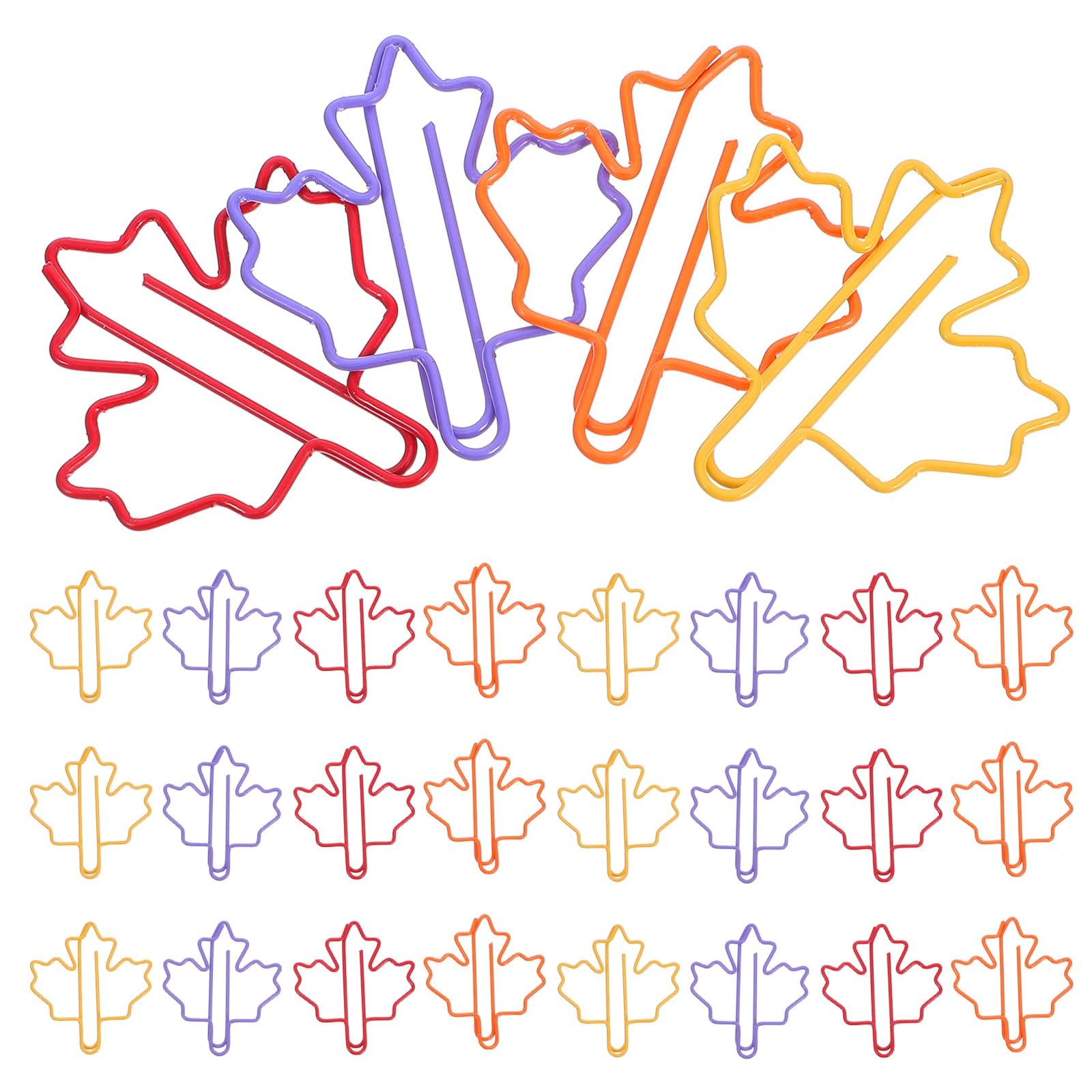 jojofuny Maple Leaf Clips 100Pcs – Cute Mini 3.50X3.20X0.10CM, Assorted Color