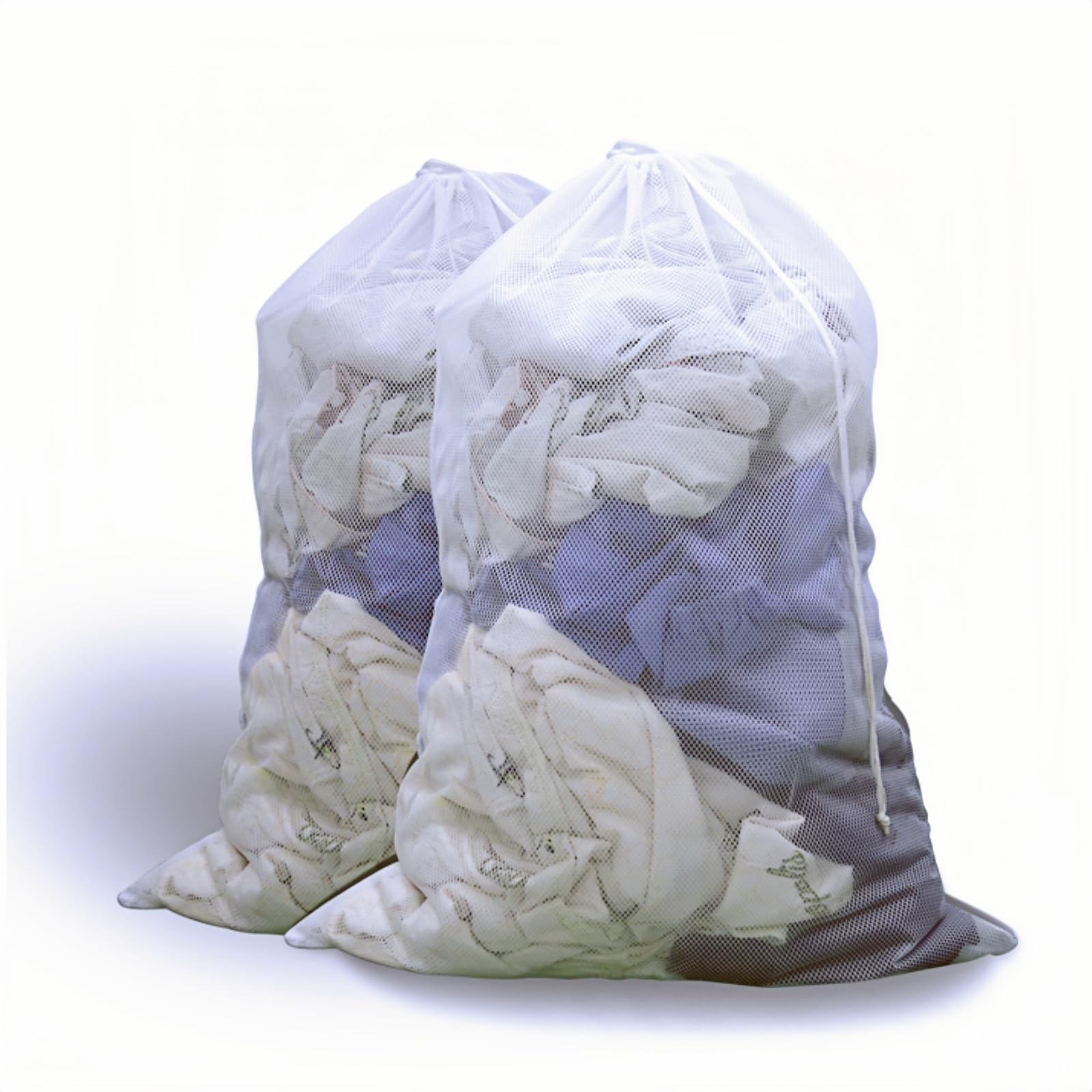 2 Pack Large Mesh Laundry Bag,24×36 inch Heavy Duty Mesh Laundry Bags Drawstring