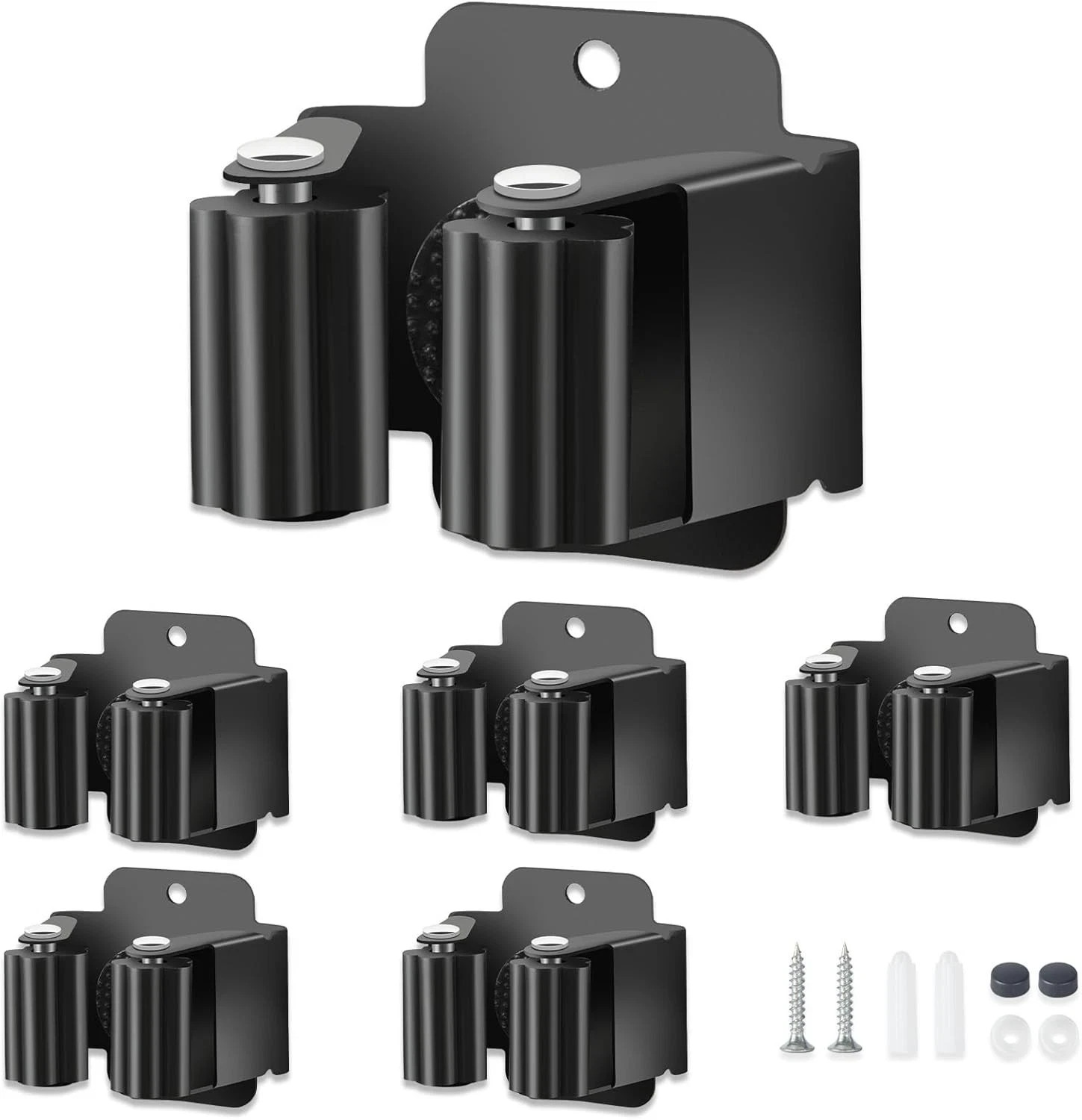 5PCS Broom Holder Wall Mount, Upgraded Heavy Duty Mop and Broom Holder Wall