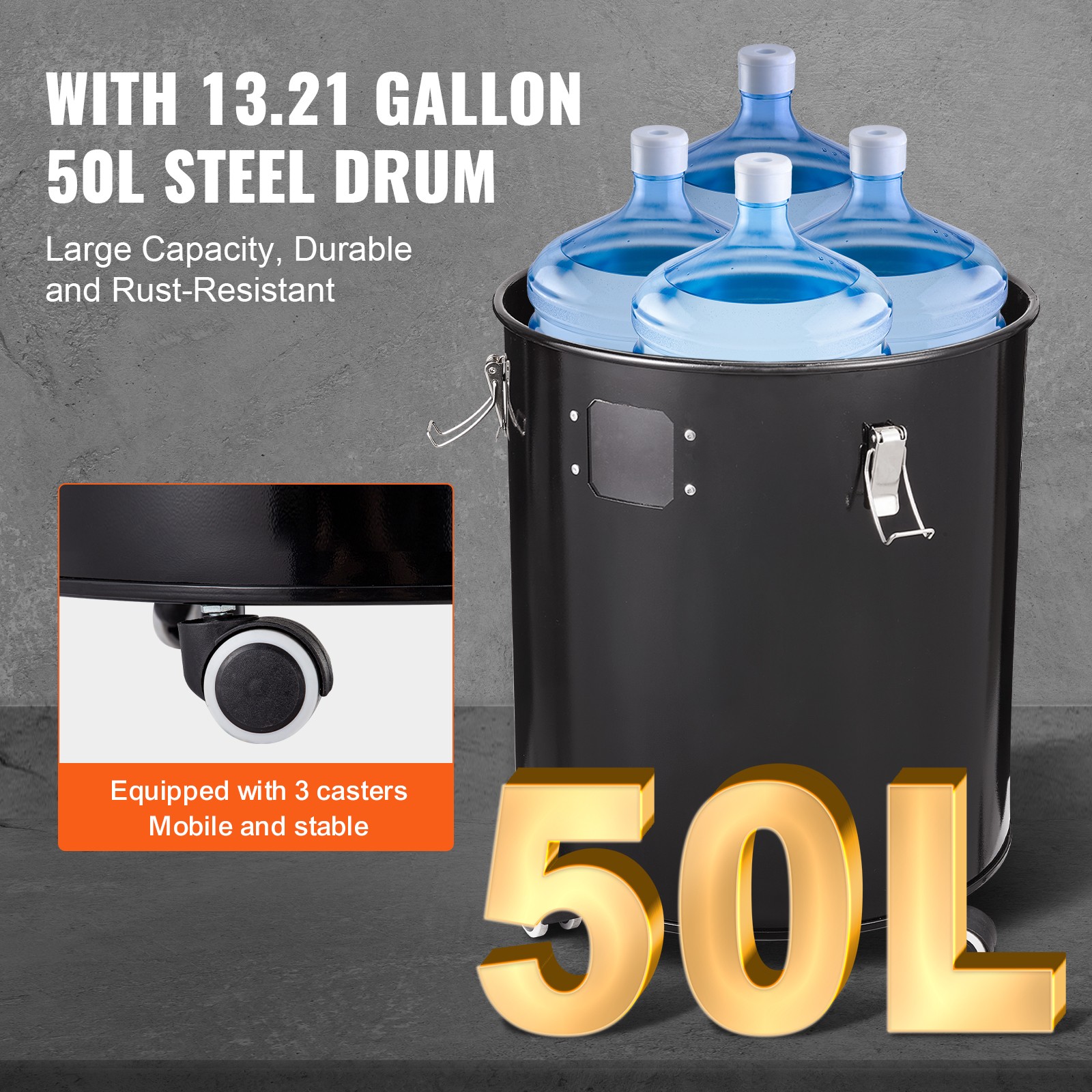 VEVOR 4 Inch Cyclone Separator Dust Collector with 13 Gallon 50L Drum Kit