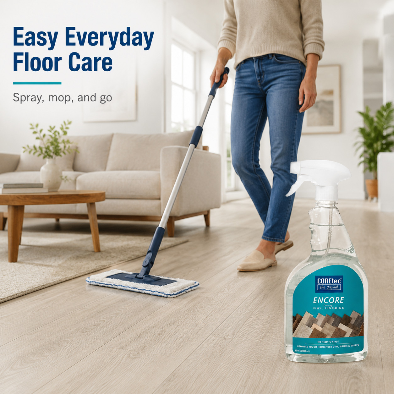 COREtec Encore Floor Cleaner 2 Pack 32 oz Luxury Vinyl No Rinse Spray