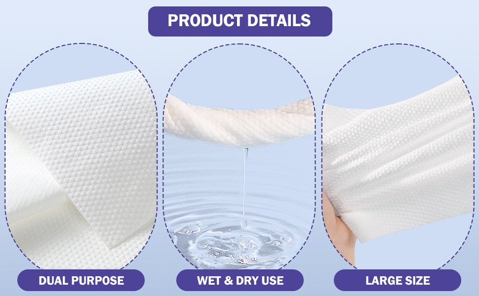 Face Towels, Disposable Face Towelette, Makeup Remover Dry Wipes 100 Count(2