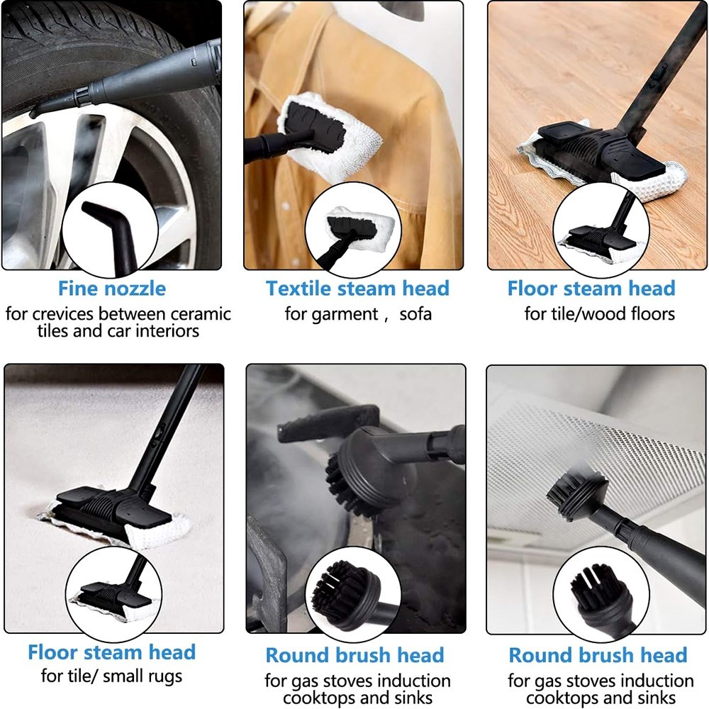 STEAM CLEANER HEAVY DUTY DEEP CLEAN 65OZ LARGE WATER TANK HOME CAR CHEMICAL-FREE