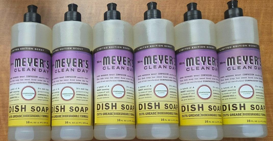 MRS. MEYER’S CLEAN DAY Liquid Dish Soap Biodegradable Formula 16 fl. oz – Pack 6