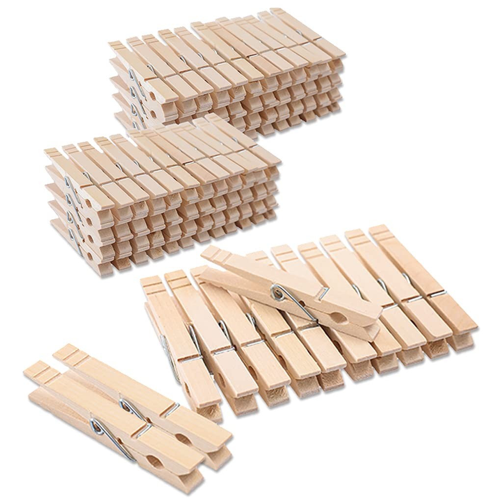 Clothes Pins Wood for Hanging Clothes,3.5 Inch【100pcs】 Heavy Duty Wooden Clothes