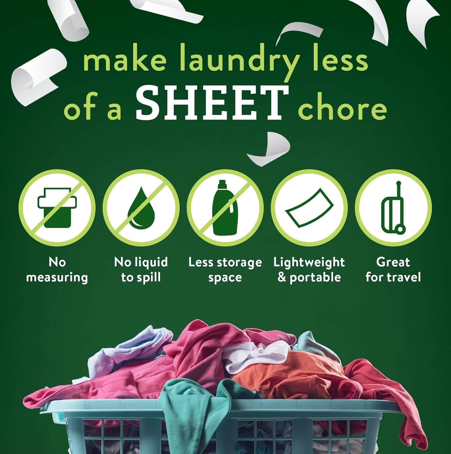Laundry Detergent Sheets – Dye & Fragrance Free, Hypoallergenic, Enzymatic Cl…