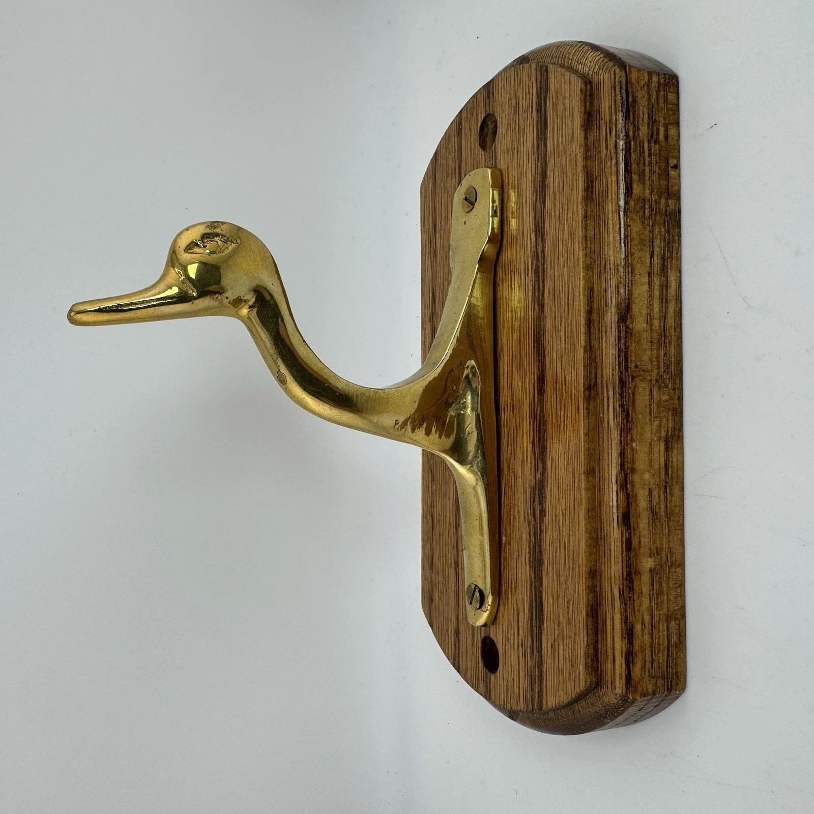 Vintage Solid Brass Mid-Century Modern Wall Mount Duck / Goose Coat / Hat Hook