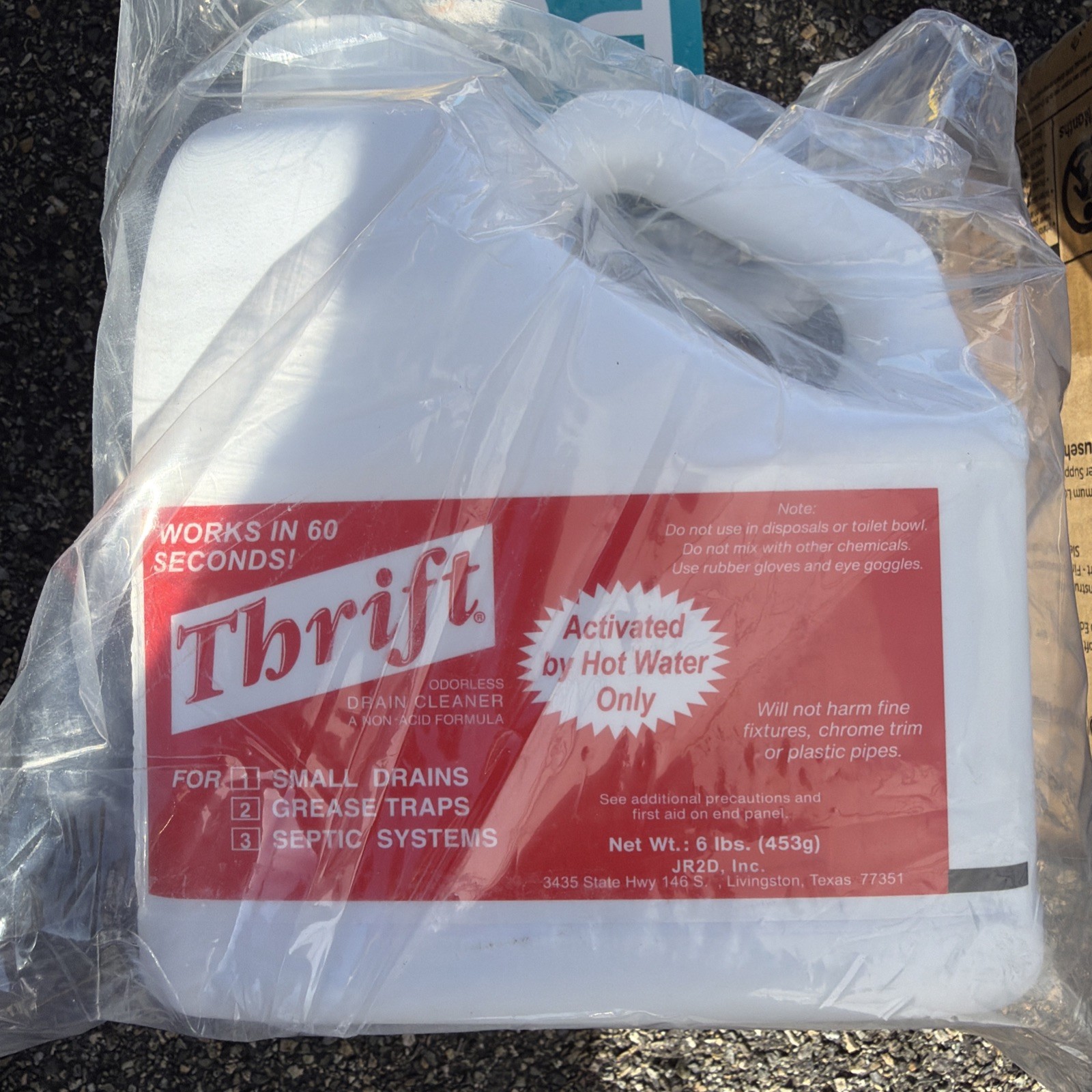 New Thrift FBA_T-600 Alkaline Based 6 lb. Granular Drain Cleaner, White…Sealed