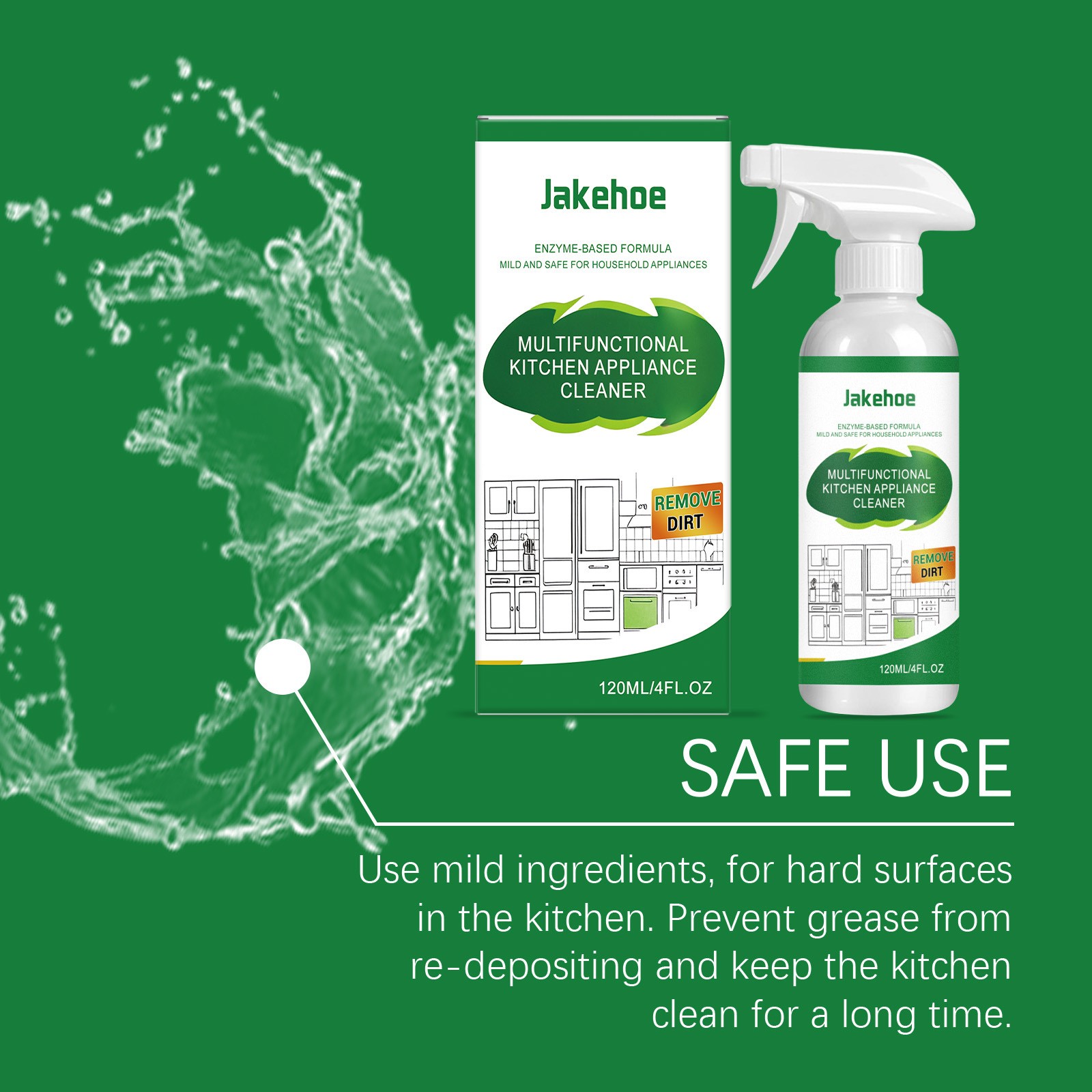 1~5PCS Multifunctional Kitchen Appliance Cleaner, Kitchen Cleaner Spray 120ml