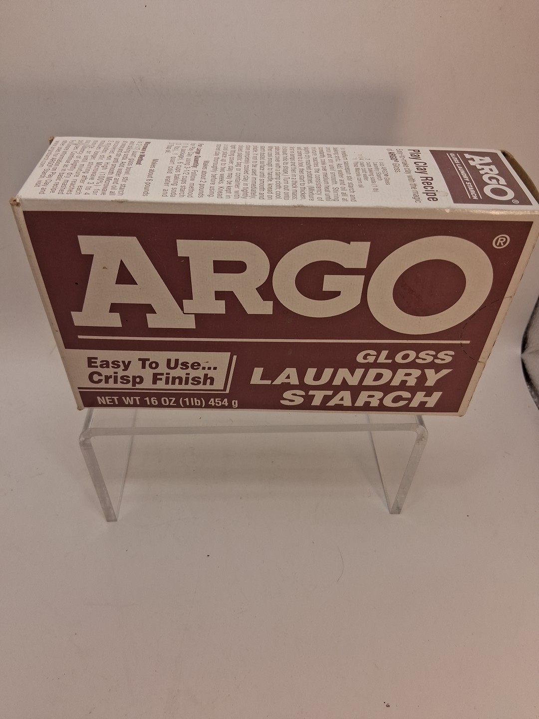 ARGO Gloss Laundry Starch Remove Greasy Spots 16 oz Sealed Expired 1 lb
